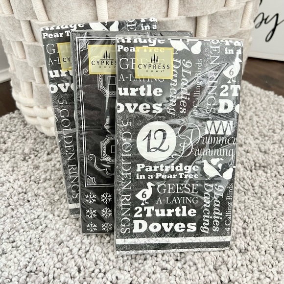 Three PKGS of Christmas Paper Napkins Black & White SEALED - Picture 10 of 11